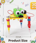 30 Pcs Doodling Robot Building Kits For Kids 8 To 12, Hands On STEM Toy Set For Classroom Activities And Club Projects, Educational Robotics DIY Project, Great For Science Experiments And Group Learning, assembled doodling robot, 5.1 in size, plastic