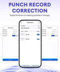 Punch record correction screen for Downright Slick Biometric Fingerprint Time Clock With Synchronized Mobile App For Small Business Teams.