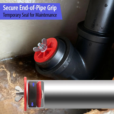 2 Inch Mechanical Test Plug For Pressure Testing And Temporary Sealing End Of Pipe Gripper Kit 2 Pack Pro Grade Durable ABS Body With Natural Rubber O Ring For Reusable Drain And Vent System Maintenance installed in pipe