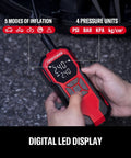 Hassle Free Portable Tire Inflator Cordless Air Compressor 150 Psi with a digital gauge display and modes for various inflations.