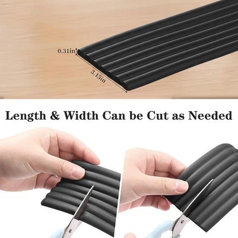 Slick Baby Edge Guard And Corner Protector With Heavy Duty NBR Foam, cutting the foam to desired size for edge safety.