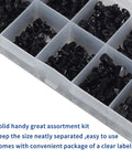 400Pcs Computer Screws And Standoffs Kit For Universal Motherboard HDD SSD Hard Drive Fan Power Supply Graphics Card And PC Case Mounts For DIY PC Build And Repair shown in a clear plastic organizer
