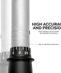 Close-up of Heavy Duty Half Inch Drive Torque Wrench With Adjustable Click 25 Inch Range showing scale and precision markings.