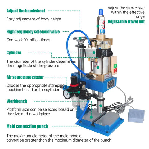 Top Shelf 110V Pneumatic Punch Press Machine Featuring Adjustable Stroke And Compact 63Mm Air Cylinder For Heavy Duty Metalworking Quick Setup Shop Workstation That Handles Every Tough Task Without Breaking A Sweat