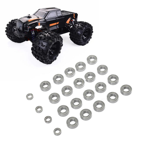 One Eighth RC Ball Bearing Kit In Steel, Precision Bearings For Off Road Speed Demons with ZD Racing RC car and kit displayed