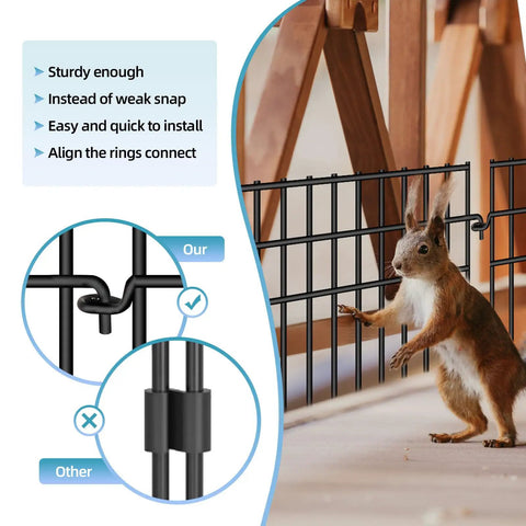 Squirrel near 37ft Long Garden Animal Barrier Fence 13 Inch High Rustproof Metal Wire No Dig Dog Border Fence 26 Pack Ground Stakes 1.44 Inch Gap Decorative Fence