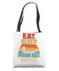 Vintage Dragon Boat Team Tote Bag For Paddlers And Crew Dragon Boat Racing Gear For Practice And Race Day, front view.
