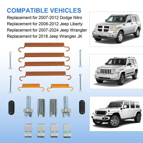 Rear Parking Brake Hardware Kit Replacement For Dodge Nitro 2007-2012, Jeep Liberty 2008-2012, Jeep Wrangler 2007-2024 components
