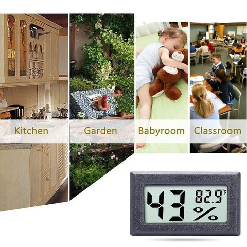 Tiny Pocket Digital Hygrometer Thermometer For Home And Office with display showing 43% humidity and 82.9°F for indoor use