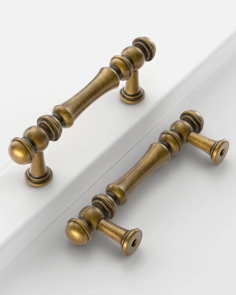 Antique Brass Cabinet Pulls, 3-Inch, 10-Pack