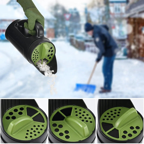 Handheld Lawn And Garden Seed Spreader For Fertilizer Grass Seed Salt Ice Melt Up To 80 Oz Capacity With Three Adjustable Openings