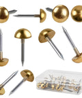 Top Shelf Solid Brass Tacks For Furniture Fixes Killer Retro Upholstery Nails in hard travel case, size 25mm, perfect for DIY crafts.