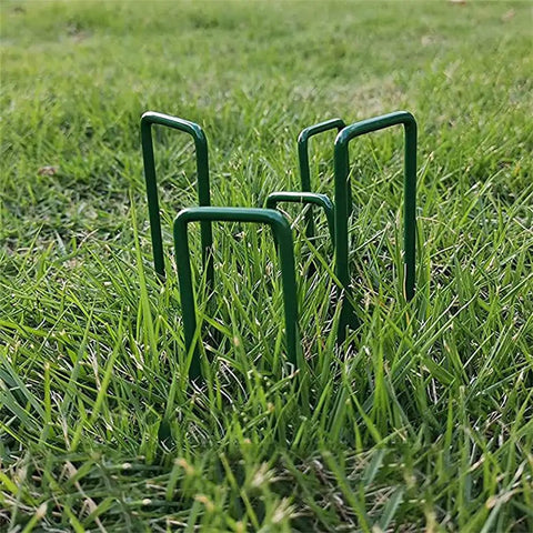 Heavy Duty Garden Stakes And Ground Anchors Set 10 Pack Galvanized U Hooks for Lawn Beds in grass