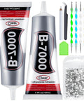 Clear B7000 Glue Rhinestone Tool Kit For Crafts And Jewelry Making With Two 130Ml Bottles Of Glue Diamond Crystals And Bling Ready Tools