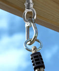 Threaded Eyebolts 10 Pack 3/8 X 2 Inches, 304 stainless steel, installed with rope and cable, rust-resistant marine hardware on hook