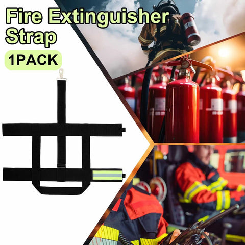 Hella Durable Adjustable Fire Extinguisher Carrying Strap With Reflective Nylon Harness And Heavy Duty Metal Buckle Universal Grip For Up To Twenty Pound Water Foam Or CO2 Fire Safety Gear Built Different For Road Ready Fire Prep