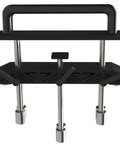 Front view of Three Station Edge Roller Bending Angle Tool, Pro Grade Workhorse for Sheet Metal, adjustable with handles visible