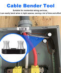 Heavy Duty Wire Bender Tool For Cable Wiring Electrical Services in use, bending wires in a tight electrical box.