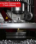 BEoffer 4-inch TCT hole saw set with 100mm carbide-tipped cutter and spring-loaded pilot bits on metal plate