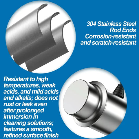 304 Stainless Steel Rod Ends for Slick Portable Ultrasonic Cleaner With Aluminum Alloy Probe, 40Khz Deep Cavity Wash