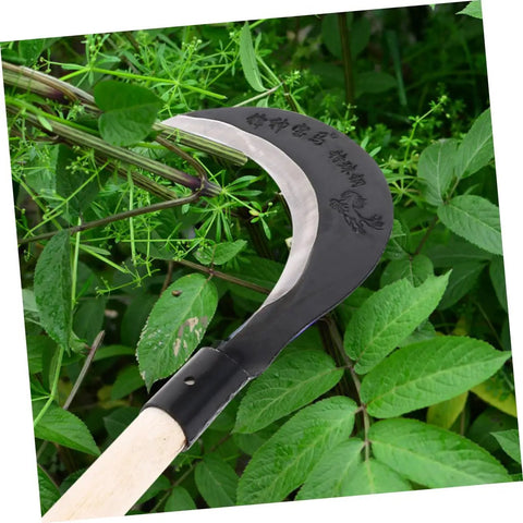 Long Handle Garden Sickle for Weeding and Cultivating Built Tough Manganese Steel Grass Cutter With Comfortable Grip