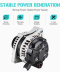 Plug And Play No Fuss Heavy Duty Alternator Replacement Fits Honda 3.5L Odyssey 2008 2009 2010 Pilot Ridgeline 2009 2011 MDX