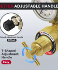 ARCCAPTAIN argon CO2 welding regulator with gauges, angled view, 0-4000 PSI, CGA580 inlet, brass body