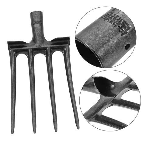 Steel Garden Fork Replacement Head Four Tine Heavy Duty Digging Fork For Farm And Yard Stable Work Manure Handling Spading Tool