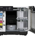 No Sweat CD DVD BluRay Disc Publisher And Printer With 100 Disc Slot open view showcasing ink tanks and operational details.