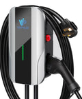 J1772 Level 2 EV Charger 40 Amp 9.6 KW with 25 Ft NEMA 14-50 Cord, heavy duty housing for home garage charging.