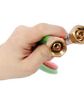 Close-up of brass fittings on a Heavy-Duty 1/4 Inch by 100 Foot Twin Welding Torch Hose for Acetylene and Oxygen with 9/16-18 BF Fittings