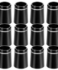 Black Golf Ferrule Set For Irons 12 Pack 0.335 Inch Tip Shaft Sleeve Adapter Durable Plastic Ferrules With Silver Ring All Iron Shaft Compatible
