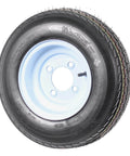 Two Pack Trailer Tire On Rim Set 4.80 8 480 8 4.80 X 8 White Wheel With 16.5 Inch Overall Diameter Load B Four Lug On 2.83 Inch Center Bore