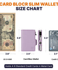 Pop Up Wallet For Women With RFID Blocking Slim Card Holder size comparison with US bill and credit card.