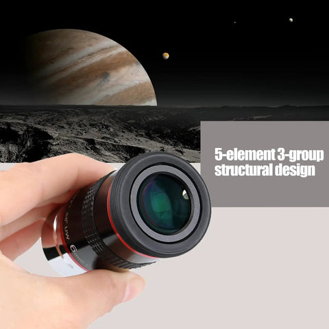 Six Millimeter Telescope Eyepiece With Ultra Wide 68 Degree Field Of View For Easy Target Grab And Smooth Tracking, High Magnification, Low Distortion, Quick Centering For Backyard Stargazing, black metal lens