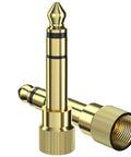 Dope Hella Smooth 6.35Mm To 3.5Mm Audio Adapter Gold Plated Screw On Stereo Jack Connector with detailed angle