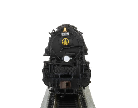 Front view of EM1 2 8 8 4 DCC Sound Value Equipped Steam Locomotive In N Scale With Die Cast Boiler and Frame on track BO 7628.