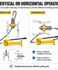 Heavy Duty Hydraulic Gear Puller 5 To 50 Ton Bearing Puller With Hand Pump and Extended Hose for vertical and horizontal use