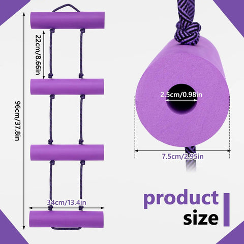 Collapsible Scuba Tank Holder With Rope Ladder Design Holds Up To 3 Air Cylinders, size dimensions highlighted