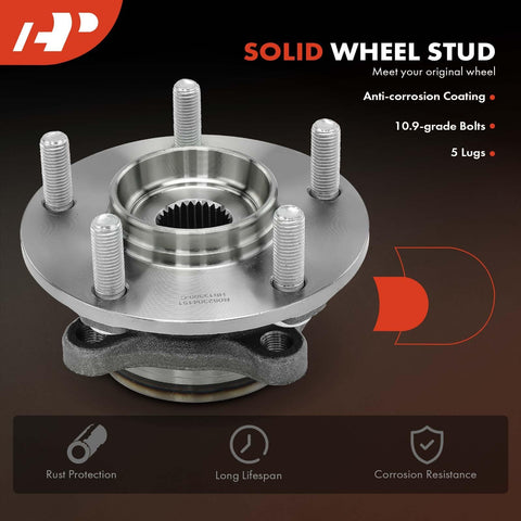 2-Pack Front Wheel Bearing And Hub Assembly 5-Lug Fit For Mitsubishi Lancer 2008-2015 AWD Only drop-in replacement