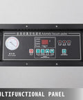 Multifunctional control panel of Straight Up One Thousand Watt Vacuum Sealer For Kitchen Storage And Light Commercial Use.