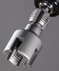 Close-up of 2pc Threader Set For PVC Pipes 1/2 And 3/4 Inch Opener with electric drill attachment made of high hardness alloy.