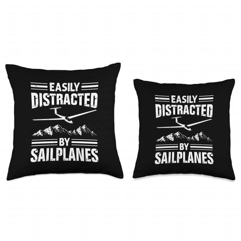Sky High Sailplane Pilot Throw Pillow For Aviation Enthusiasts With Soaring Thermals And Glider Vibe Perfect Gift For Glider Lovers