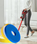 Front Filter Replacement For DC14 DC15 Animal All Floors Vacuum Cleaners with blue and yellow snap-in filters displayed