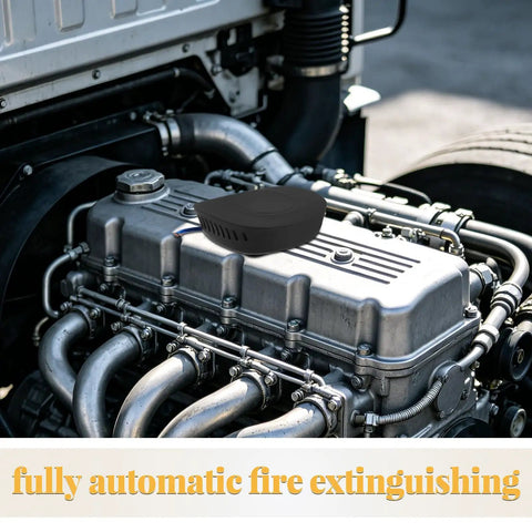 Self Activating Aerosol Car Fire Extinguisher Heat Triggered Auto Engine Bay Suppression Gear on engine bay