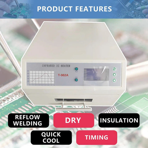 Automatic Infrared And Hot Air Reflow Oven For PCBs 0-280C Adjustable Temperature SMD SMT BGA Rework Station display panel
