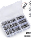 Hardcore Boss Grade 440 Piece 410 Stainless Steel Self Tapping Screw Assortment Kit For Sheet Metal showing organized screws.