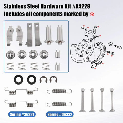 Stainless Steel Parking Brake Hardware Kit For 1965 1982 Corvette C2 C3 LH And RH Left And Right Direct Replacement Replaces X4229 Compatible With Classic Chevy components detailed view.