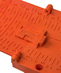 Close-up of The Fish Stik 12 Inch To 36 Inch Telescoping Measuring Stick With Marker For Darkened Measurements, orange color, folded.