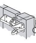 Diagram of heavy duty gate latch for wood, metal, and vinyl fences that stays tough and safe, self locking outswinging pool and dog gate.